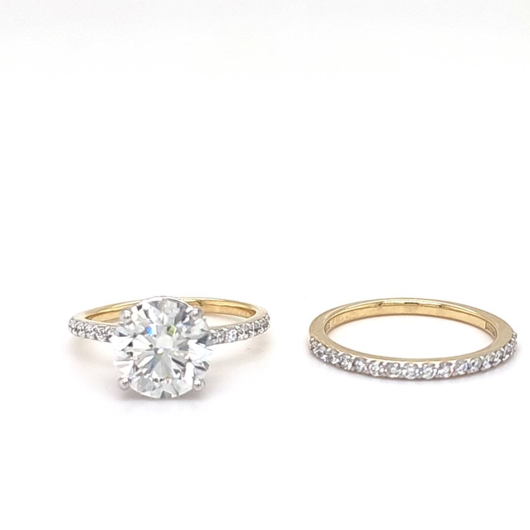 LG - 14K 3.69CT D-BRIDAL SET LDS RDS "CERTIFIED" CNTR 3.00CT