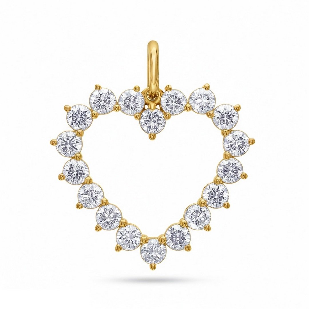 LG - 14K 1.06CT D-PENDANT LDS RDS "HEART" "CERTIFIED"