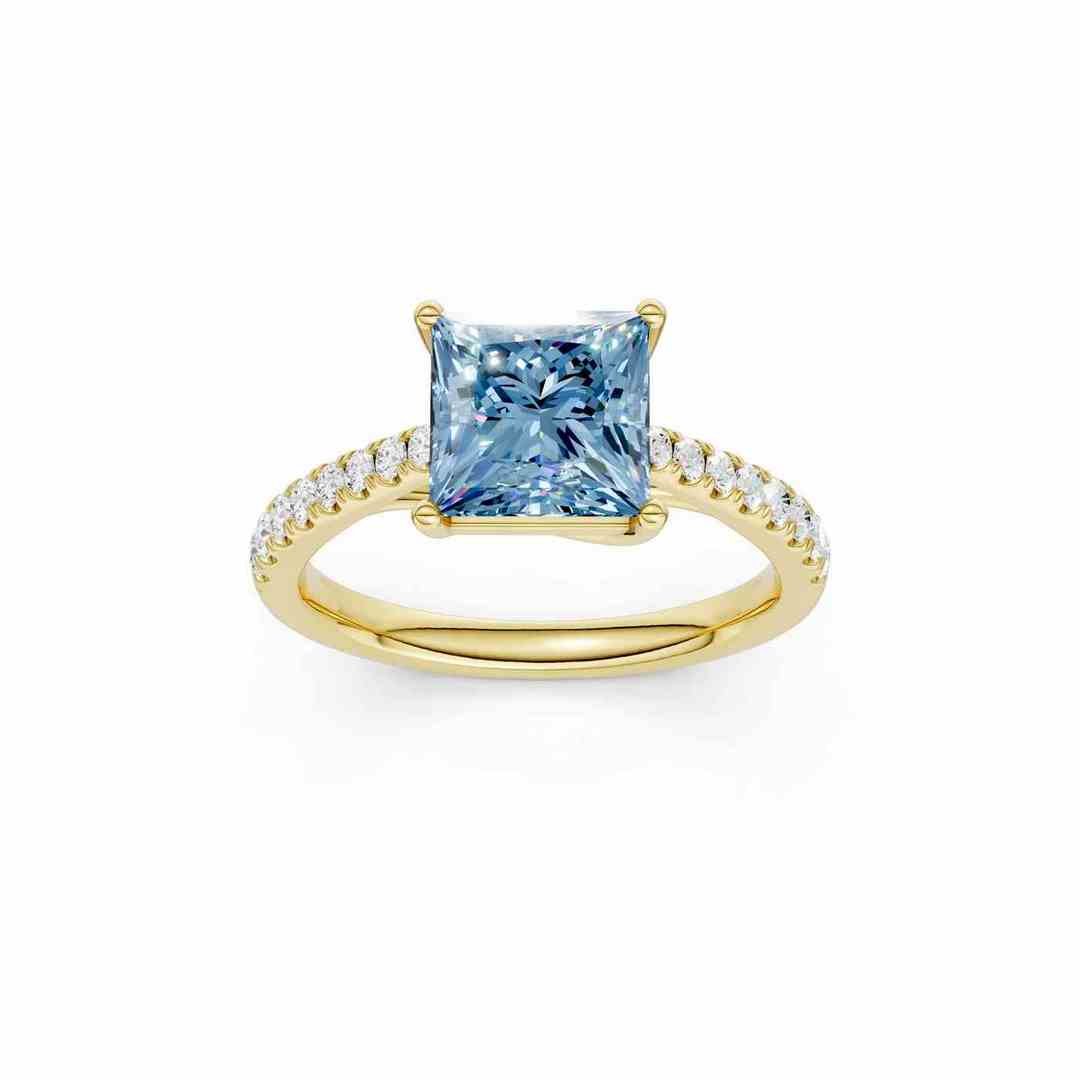 LG - 14K 2.35CT D-RING LDS PCT/RDS CNTR BLUE PCT 2.09 "CERTIFIED"