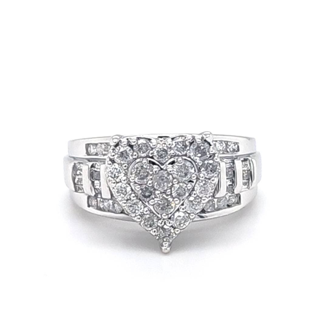10K 0.51CT D-RING LDS TPR/RDS "CINDERELLA" HEART PRONG SETTING