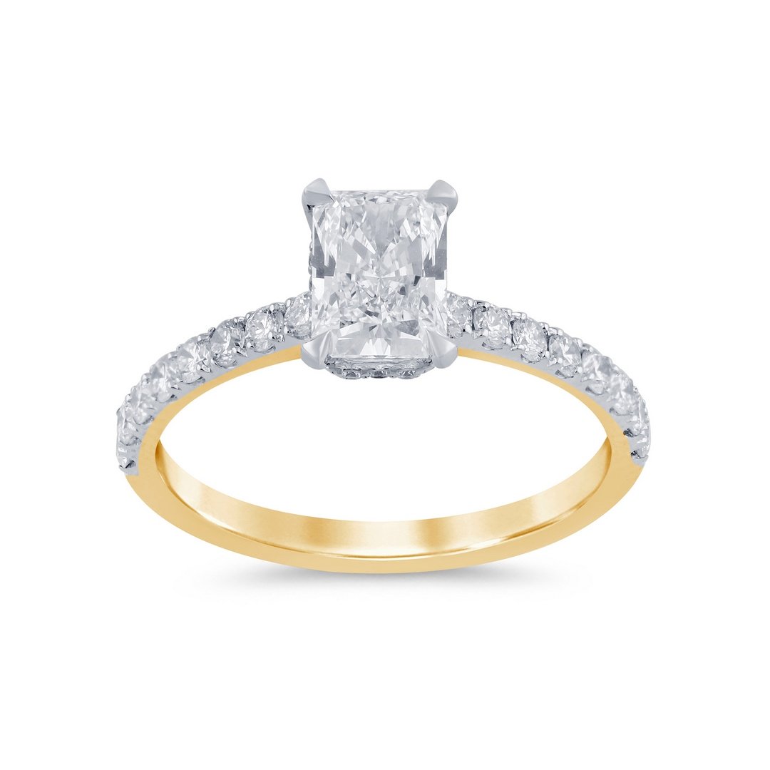 LG - 14K 1.51CT D-RING LDS ERCT/RDS "CERTIFIED RADIANT CUT 1.03CT