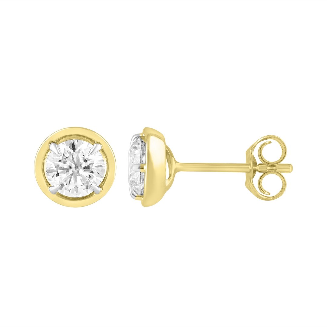 LG - 14K 1.06CT D-EARRING LDS RDS PRONG "CERTIFIED"