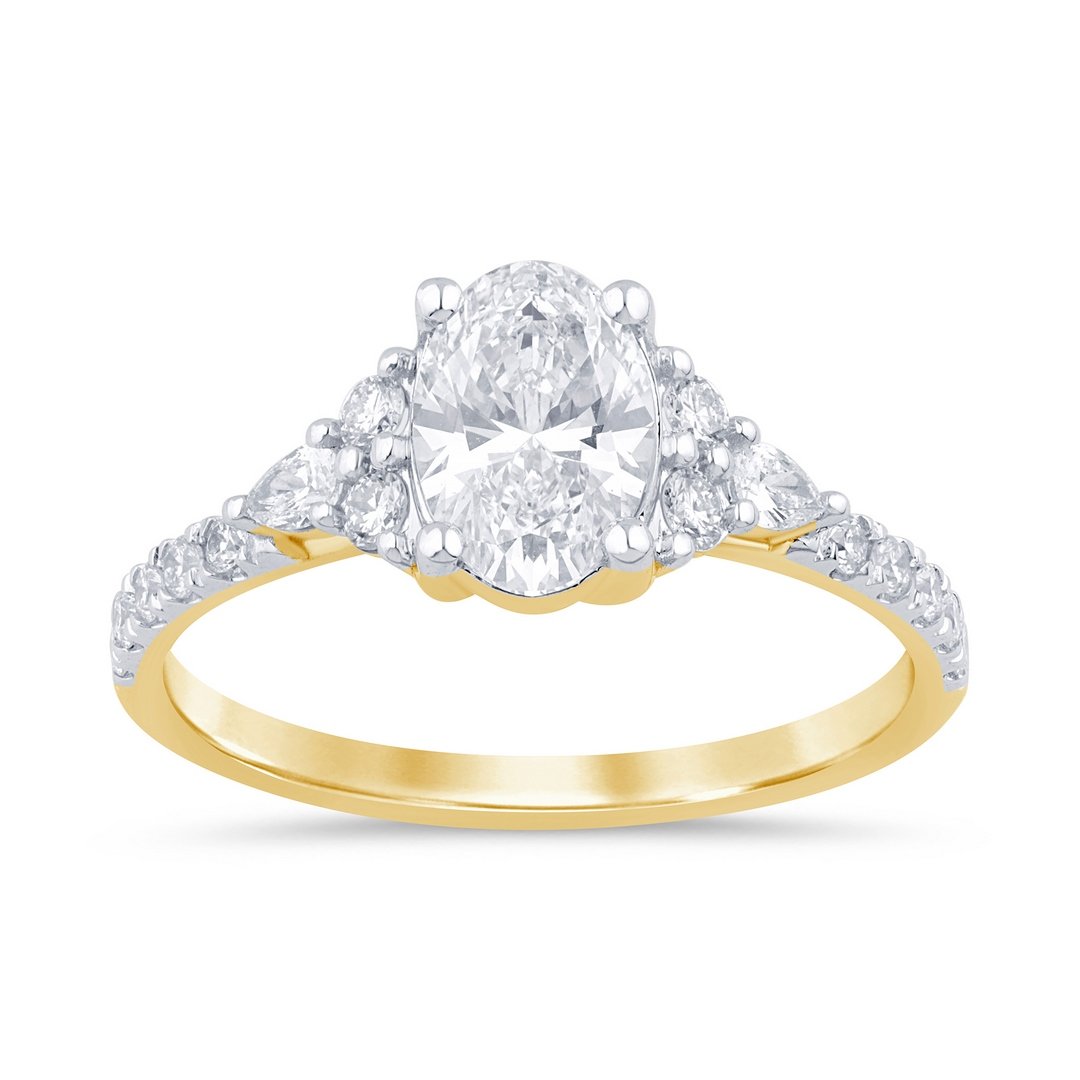 LG - 14K 1.37CT D-RING LDS OVL/PER/RDS "CERTIFIED" OVL CNTR 1.00CT
