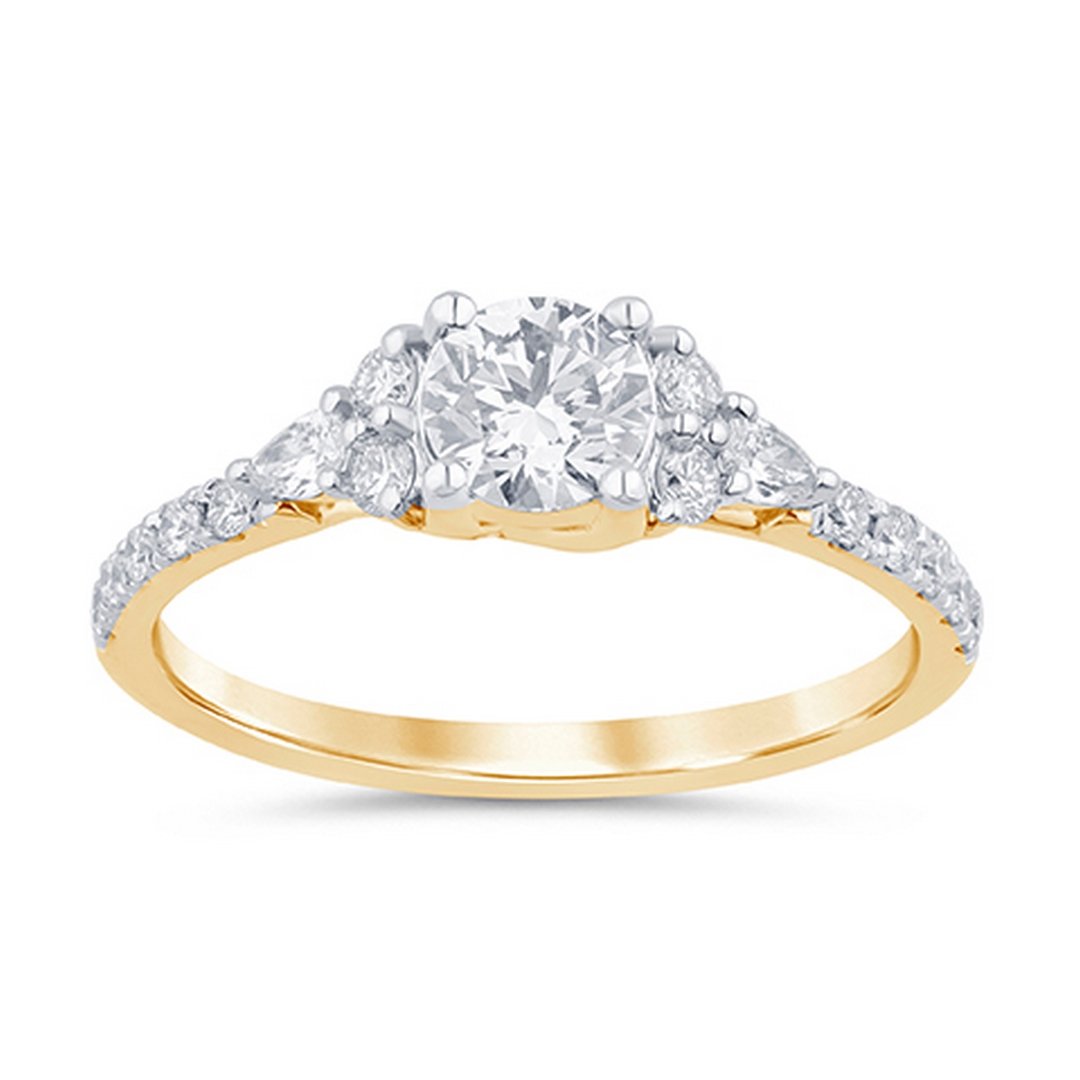 LG - 14K 0.86CT D-RING LDS PER/RDS "CERTIFIED" CNTR 0.50CT