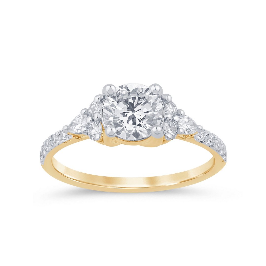 LG - 14K 1.37CT D-RING LDS PER/RDS "CERTIFIED" CNTR 1.00CT