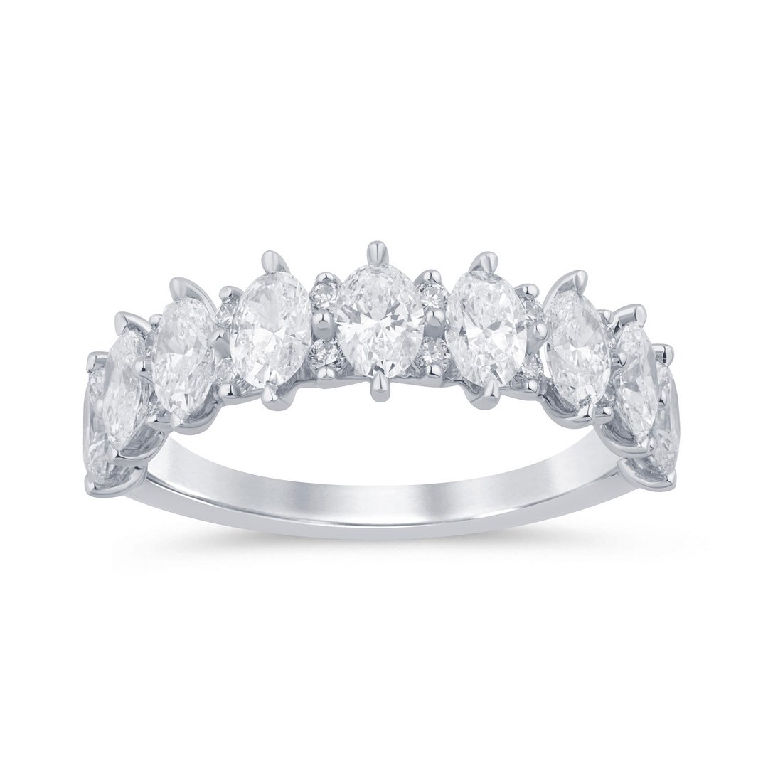 LG - 14K 2.01CT D-BAND LDS OVL/RDS "CERTIFIED" PRONG SETTING