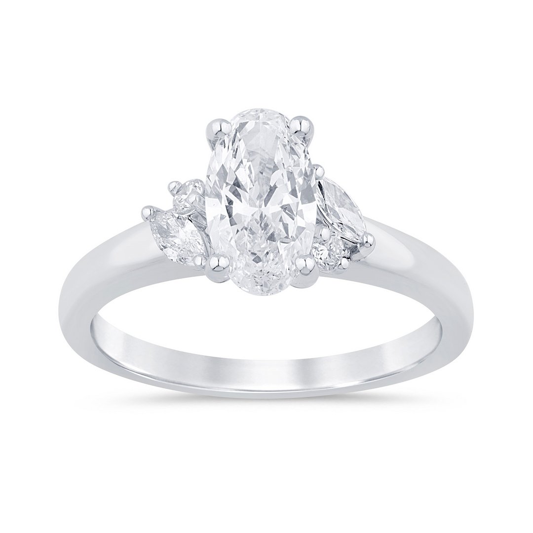 LG - 14K 1.29CT D-RING LDS EOVL/MARQ/RDS "CERTIFIED" ELONGATED OVL 1.07CT