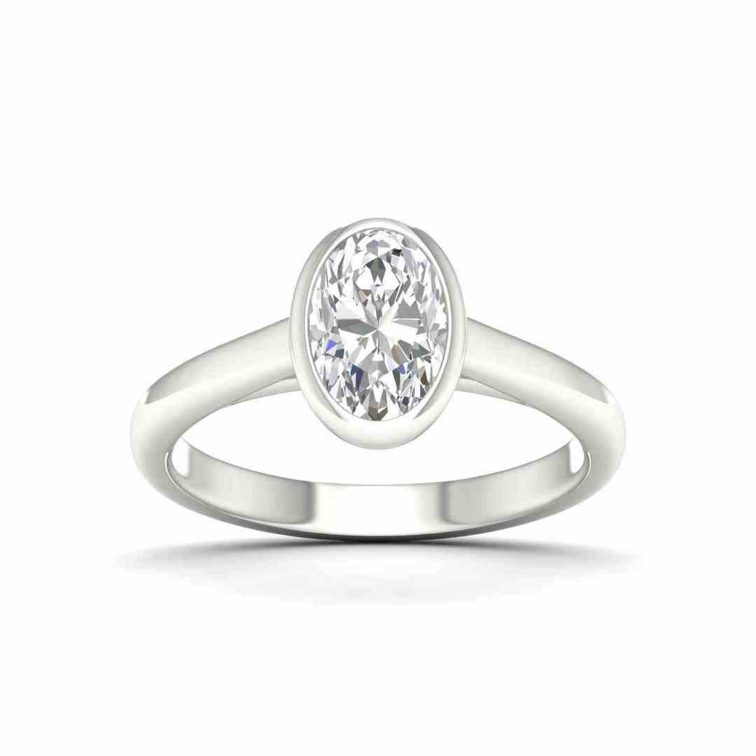 LG - 14K 1.05CT D-RING LDS OVAL CERTIFIED