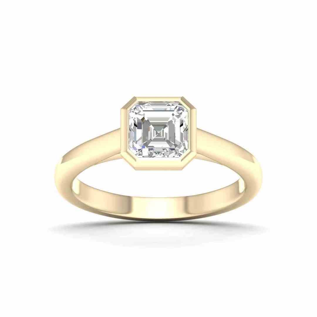 LG - 14K 1.00CT D-RING LDS ASSCHER CERTIFIED
