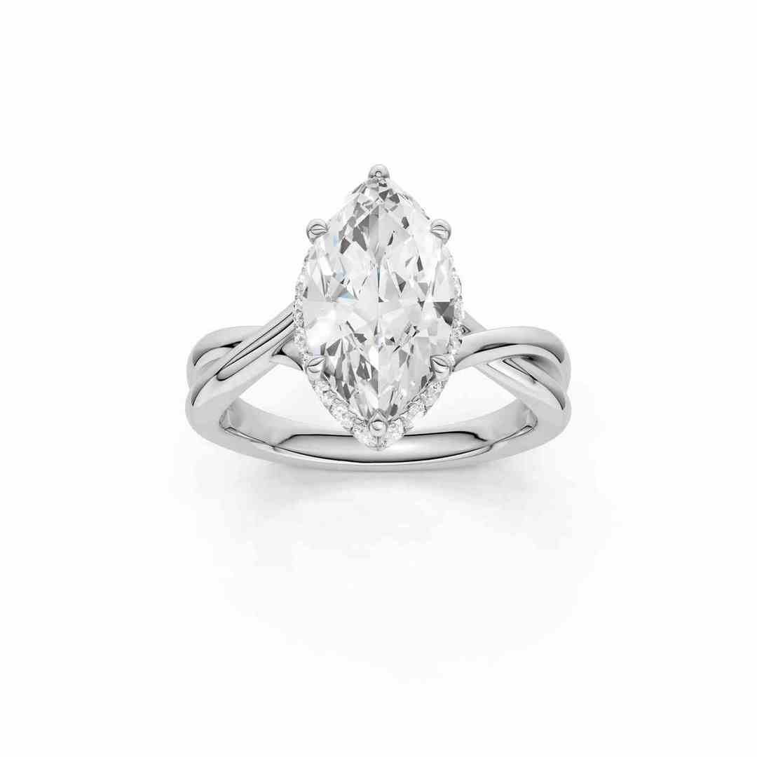 LG - 14K 3.25CT D-RING LDS MRQ/RDS CERTIFIED MARQUISE CNTR 3.00CT