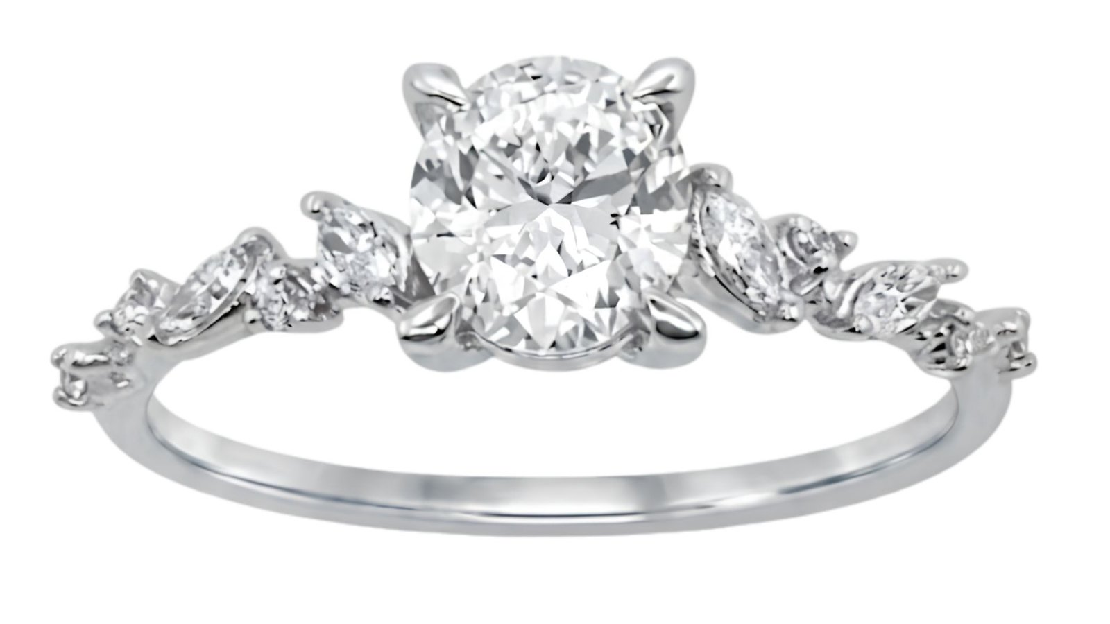 LG - 14K 1.27CT D-RING LDS MARQ/OVL/RDS "CERTIFIED" OVL 1.05CT
