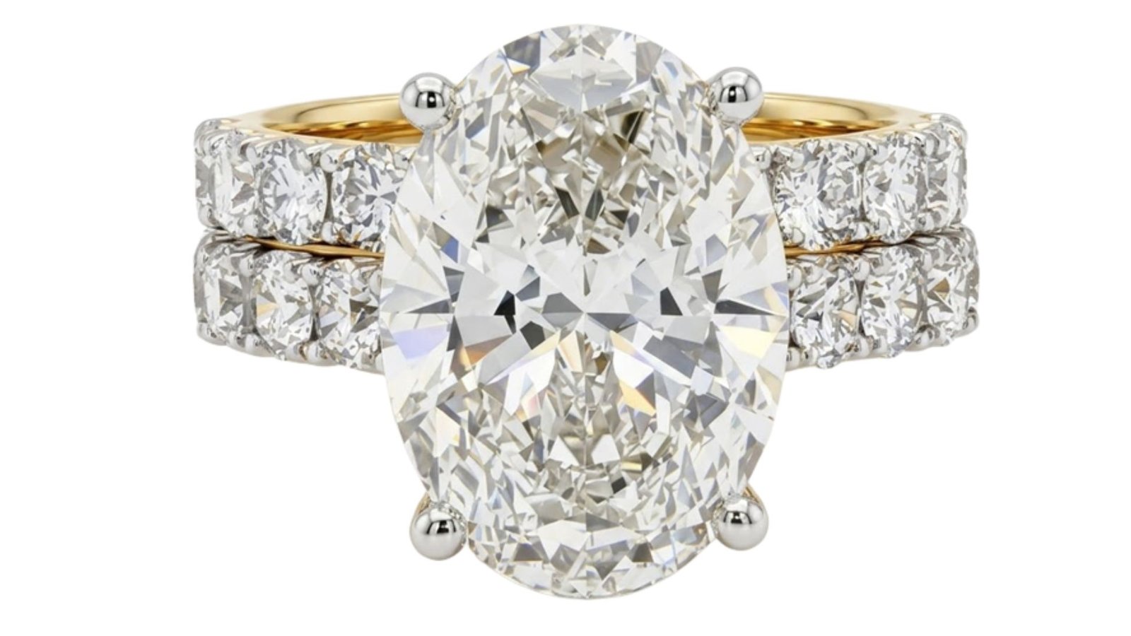 LG - 14K 5.72CT D-BRIDAL RING LDS RDS "CERTIFIED" CNTR OVL 4.08CT