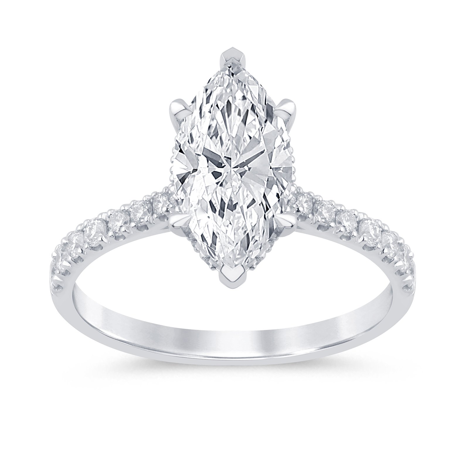 LG - 14K 2.44CT D-RING LDS MARQ/RDS CNTR MARQ 2.09CT CERTIFIED