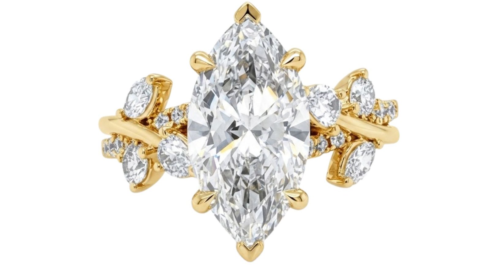 LG - 14K 3.63CT D-RING LDS MARQ/PER/RDS CERTIFIED