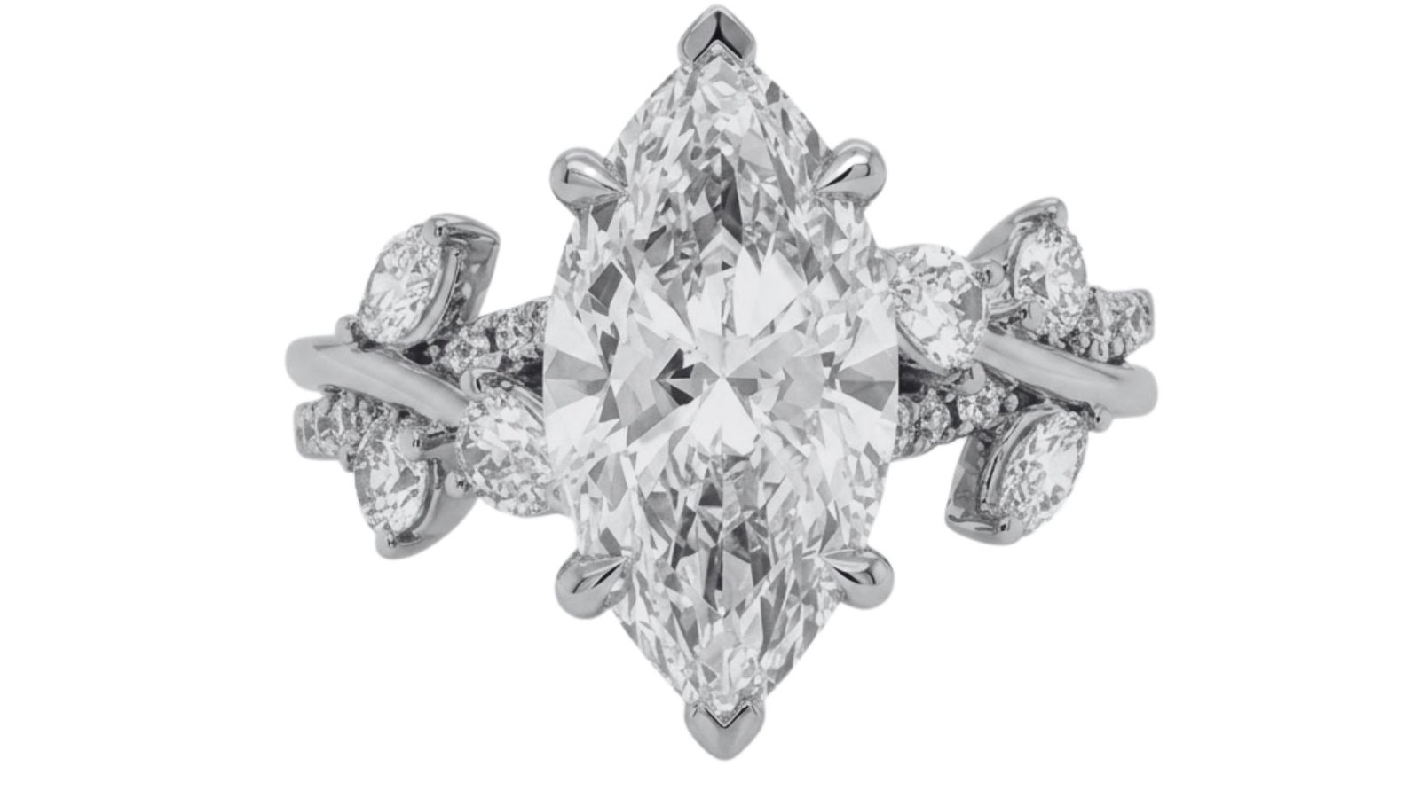 LG - 14K 3.65CT D-RING LDS MARQ/PER/RDS CERTIFIED MARQUISE CNTR 3.03CT