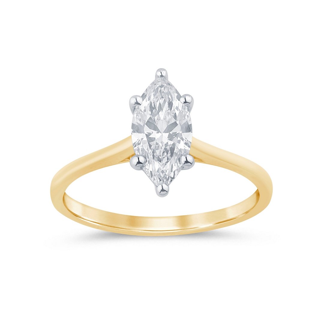 LG - 14K 1.07CT D-RING LDS MARQ CERTIFIED
