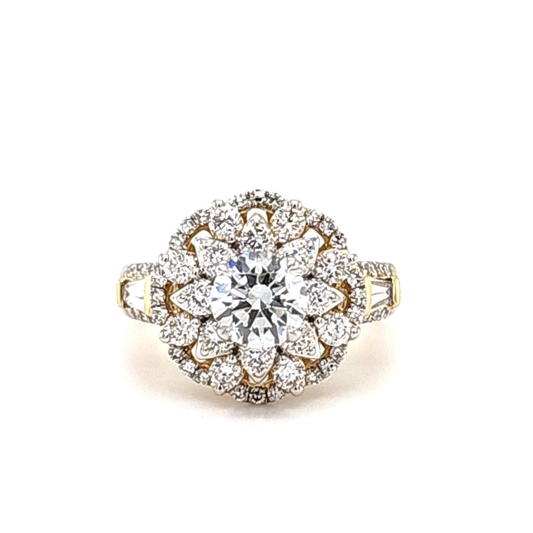LG - 14K 2.27CT D-RING LDS TB/RDS CERTIFIED CNTR 0.98CT