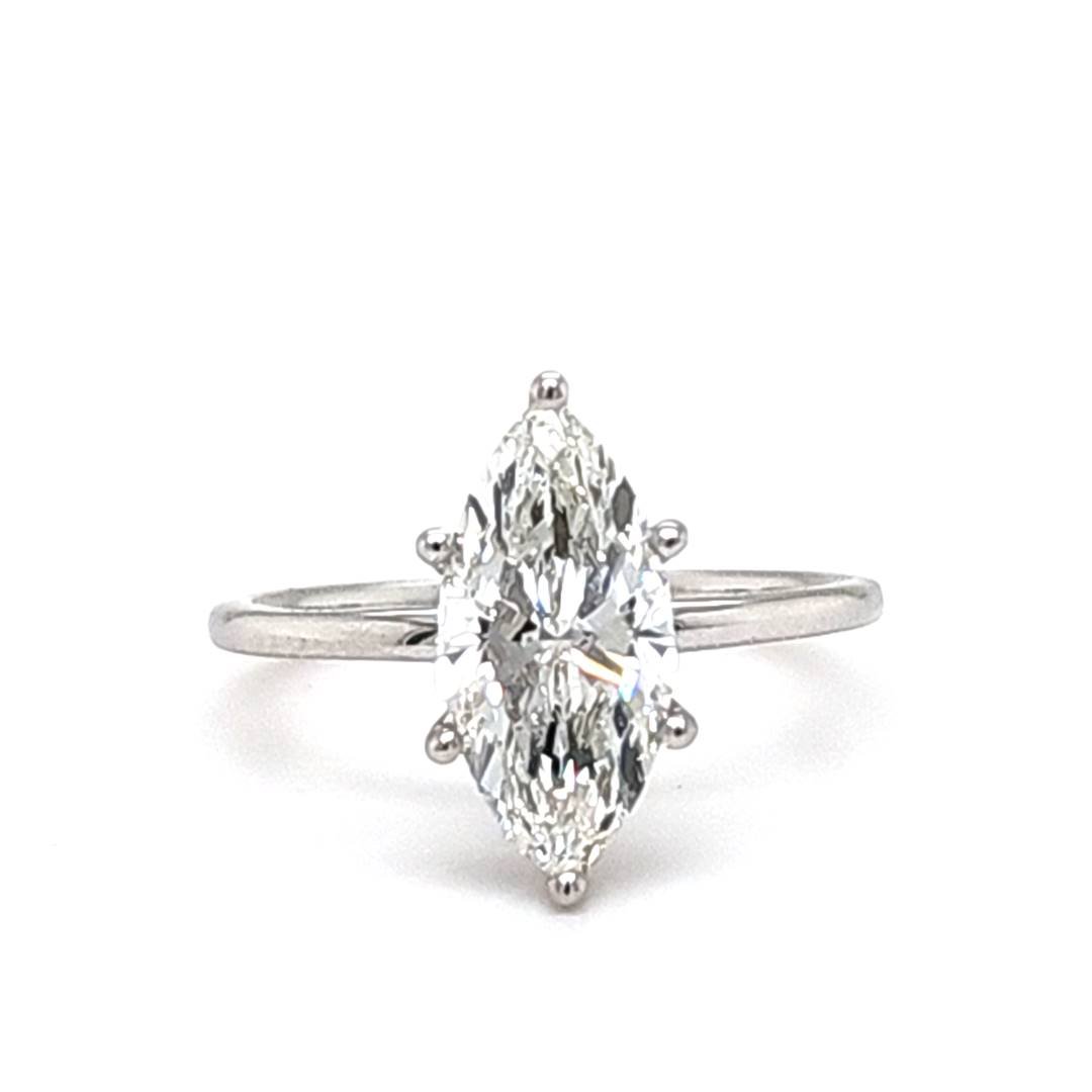 LG - 14K 1.10CT D-RING LDS MARQ/RDS CERTIFIED CNTR 0.95CT