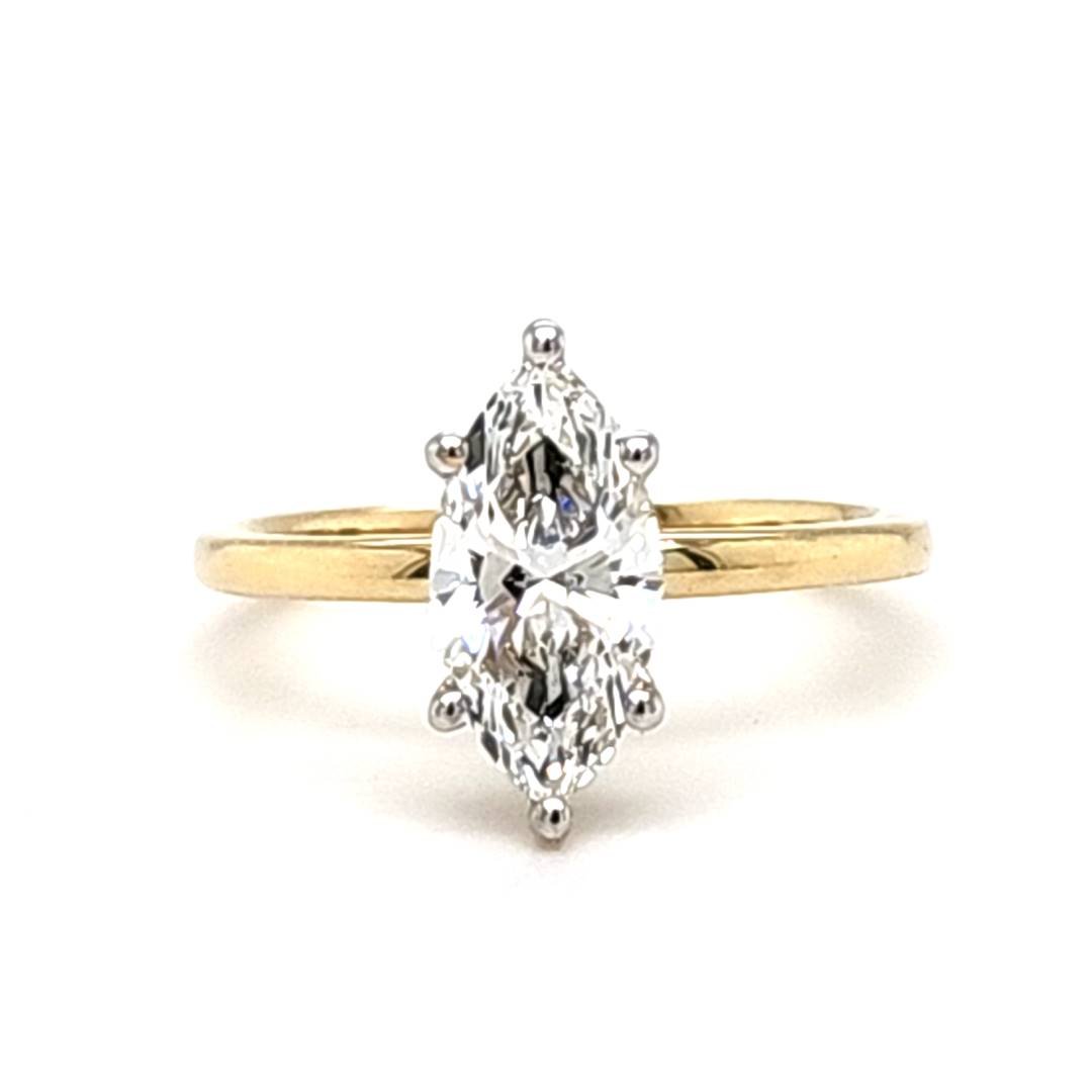 LG - 14K 2.13CT D-RING LDS MARQ/RDS CERTIFIED