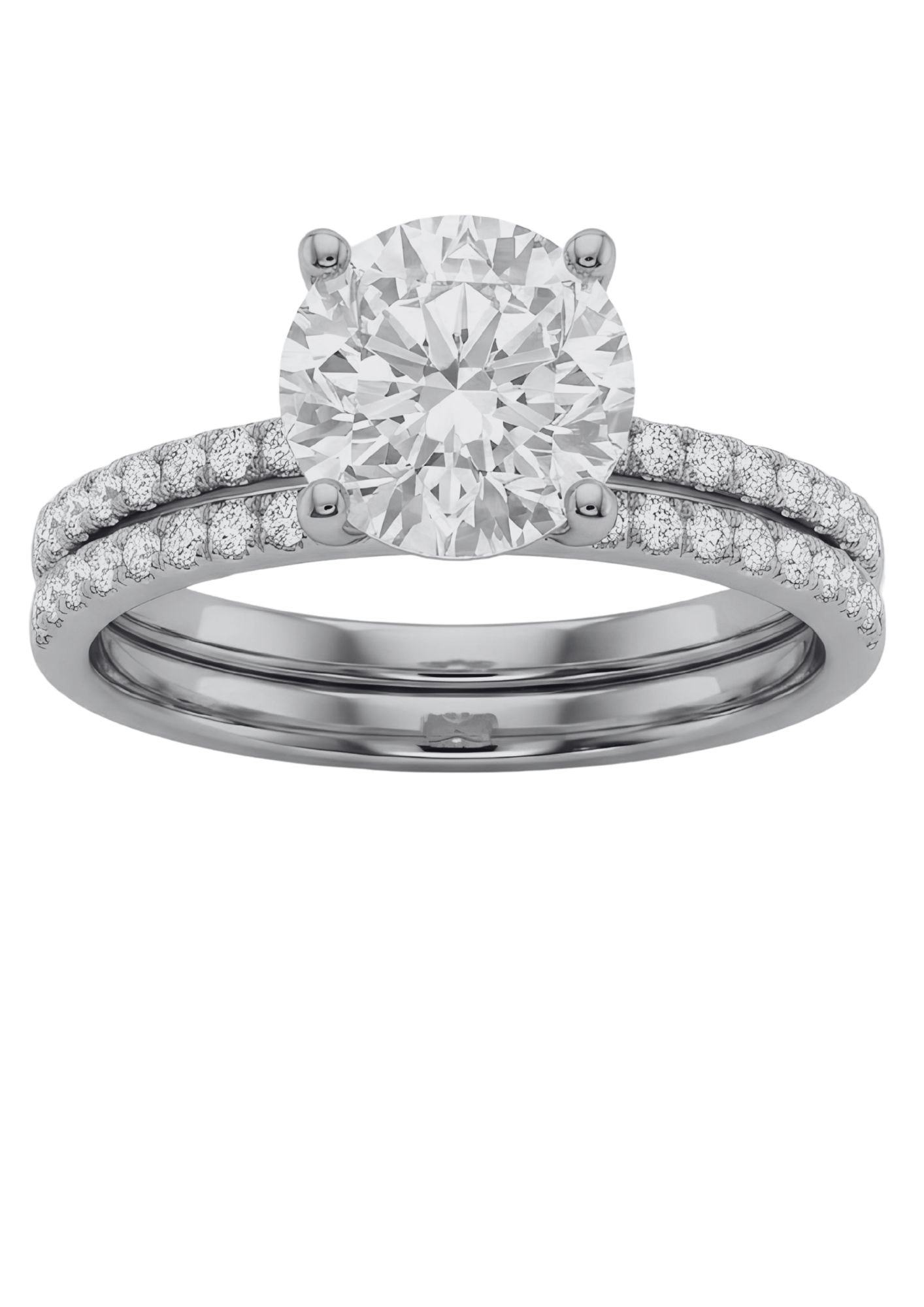 LG - 14K 3.54CT D-RING BRIDAL LDS RDS CERTIFIED CNTR 2.98CT