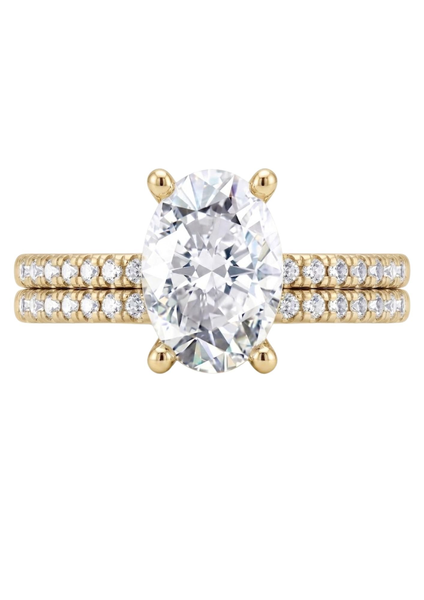 LG - 14K 1.90CT D-BRIDAL RING LDS OVL/RDS CERTIFIED OVL CNTR 1.52CT