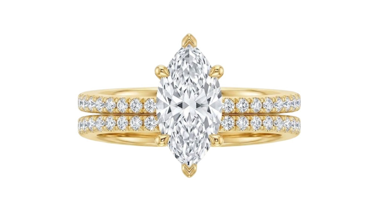 LG - 14K 3.54CT D-RING BRIDAL LDS MARQ/RDS CERTIFIED CNTR MRQ 2.98CT