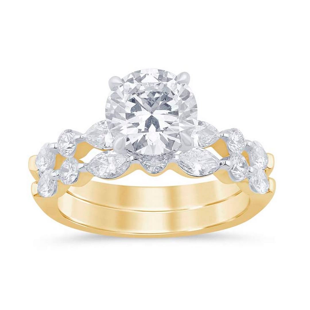 LG - 14K 3.23CT D-BRIDAL SET LDS MARQ/RDS CERTIFIED CNTR 2.00CT