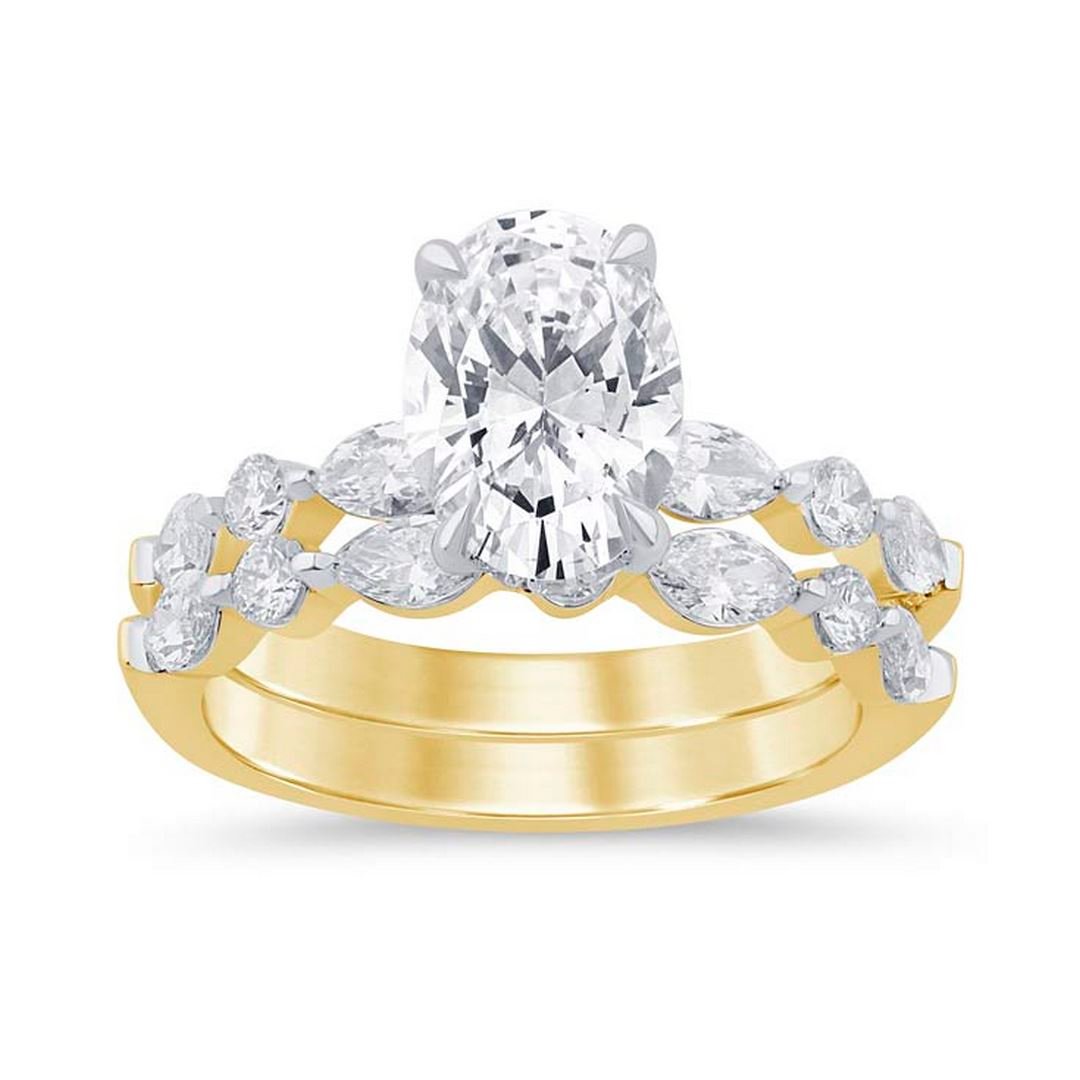 LG - 14K 3.29CT D-BRIDAL SET LDS MARQ/OVL/RDS CERTIFIED OVL 2.03CT