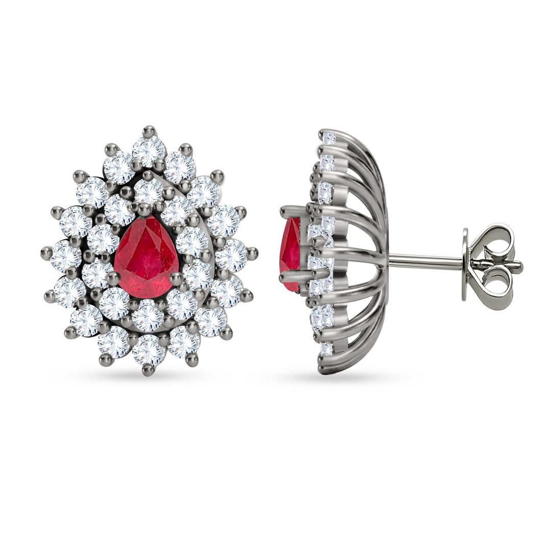 LG - 14K 0.76CT D-EARRING LDS PER/RDS CERTIFIED RUBY 0.16