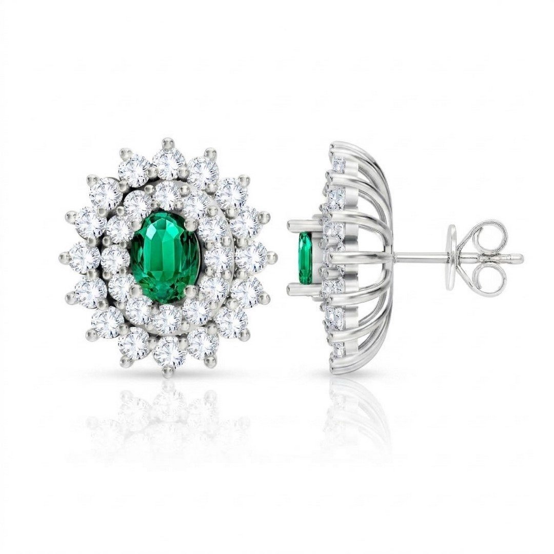 LG - 14K 0.96CT D-EARRING LDS OVL/RDS CERTIFIED EME 0.34