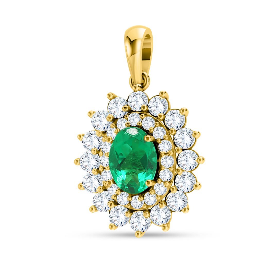 LG - 14K 1.52CT D-PENDANT LDS OVL/RDS CERTIFIED EME 0.80