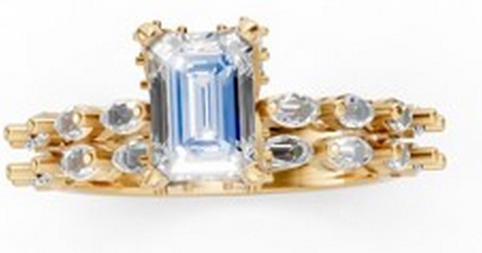 LG - 14K 2.53CT D-BRIDAL SET LDS MARQ/EME/RDS CERTIFIED EME CNTR 1.50CT