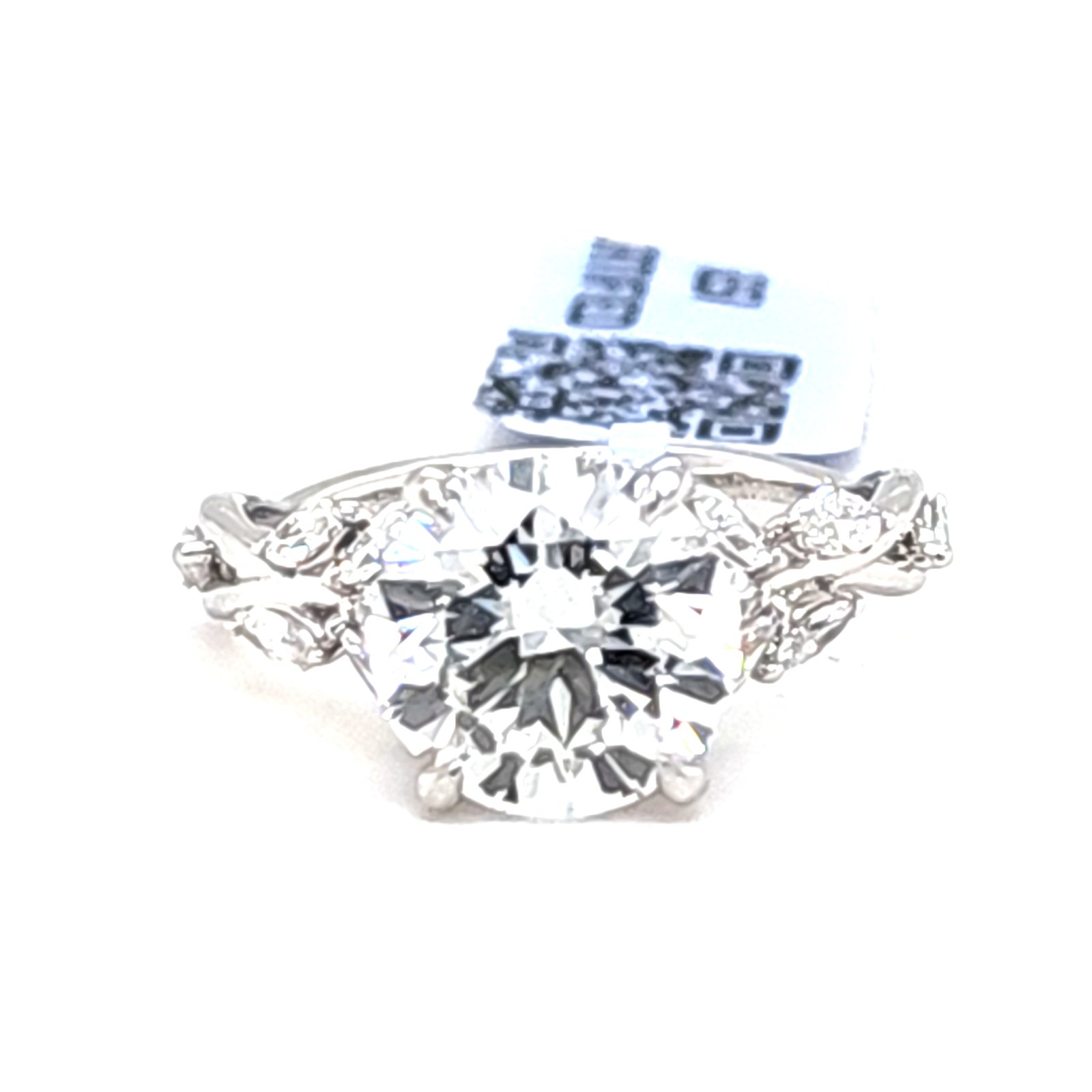 LG - 14K 4.89CT D-RING LDS MARQ/RDS PRONG CNTR 4.01CT"CERTIFIED"
