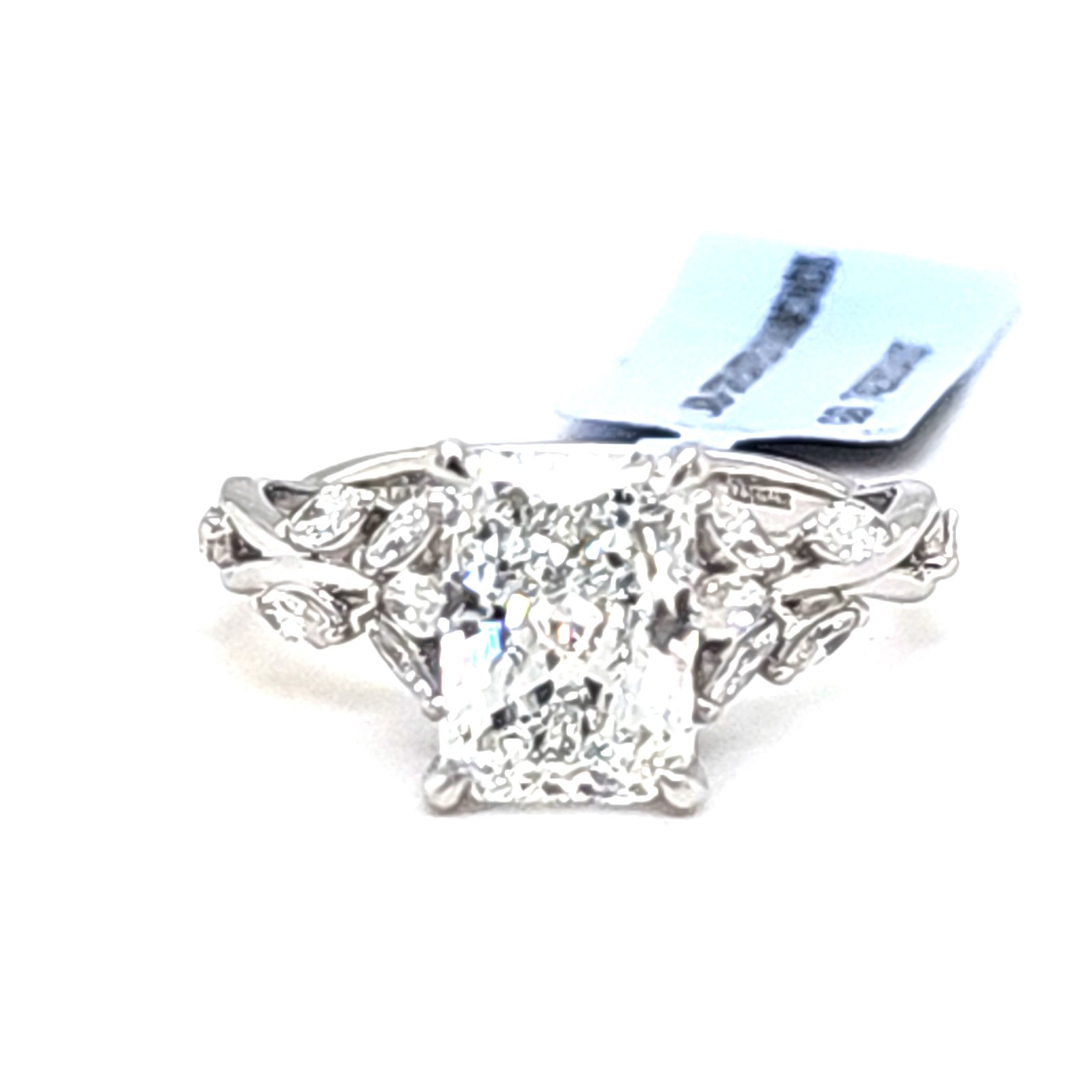 LG - 14K 2.65CT D-RING LDS MARQ/RADCT PRONG CNTR RDC 2.05CT "CERTIFIED"