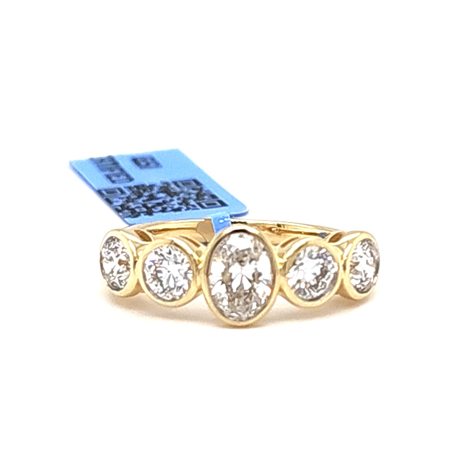 LG - 14K 1.56CT D-BAND LDS OVL/RDS CNTR OVL 0.55CT "CERTIFIED"