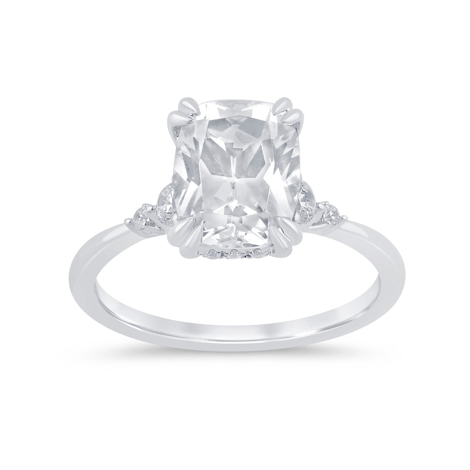 LG - 14K 3.28CT D-RING LDS ELCUSH/RDS CNTR ECUSH 3.02CT "CERTIFIED"