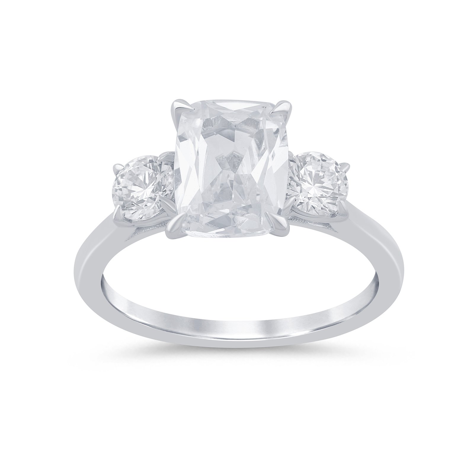 LG - 14K 3.23CT D-RING LDS ELCUSH/RDS PRONG CNTR ECUSH 2.50CT "CERTIFIED"