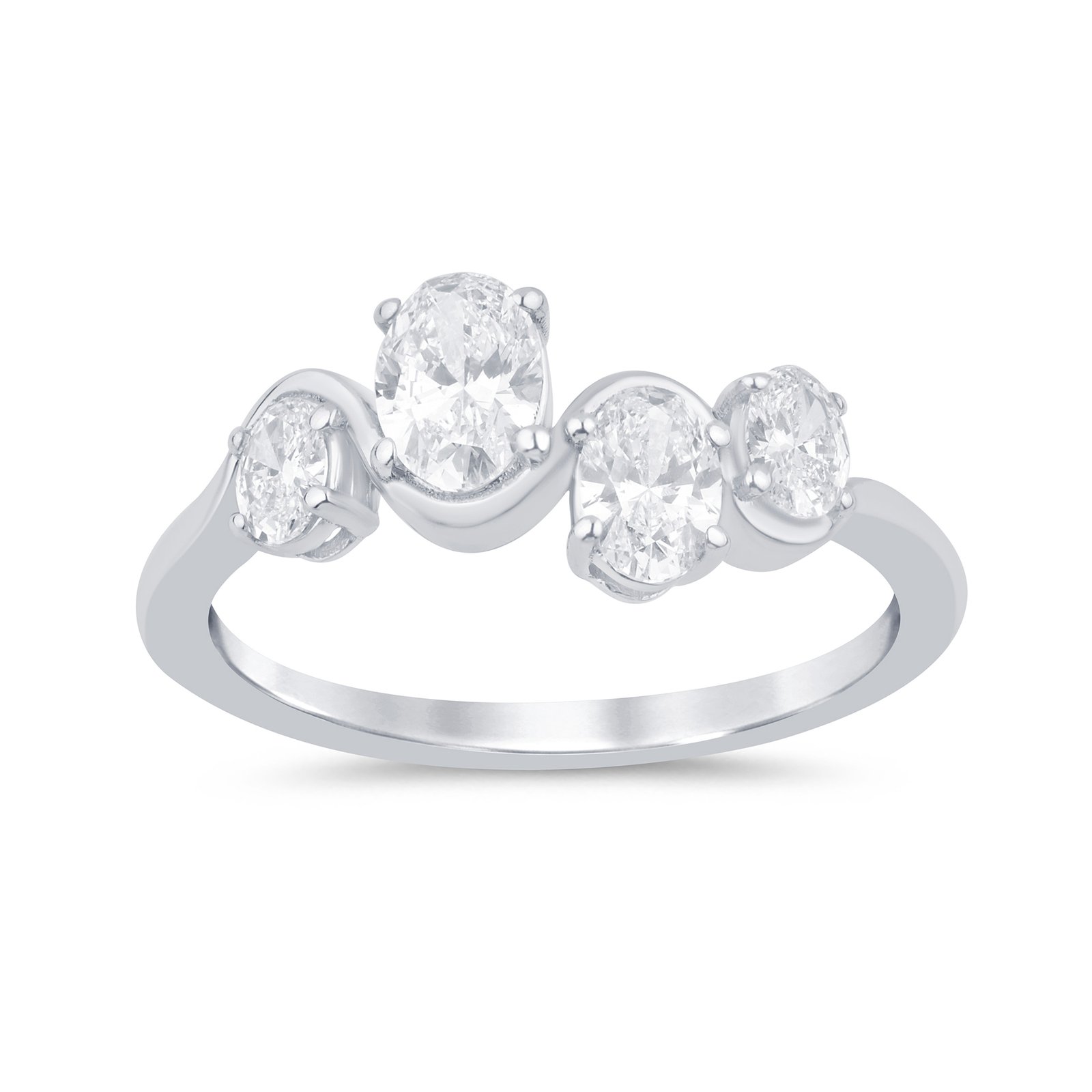 LG - 14K 0.89CT D-BAND LDS OVL PRONG "CERTIFIED"