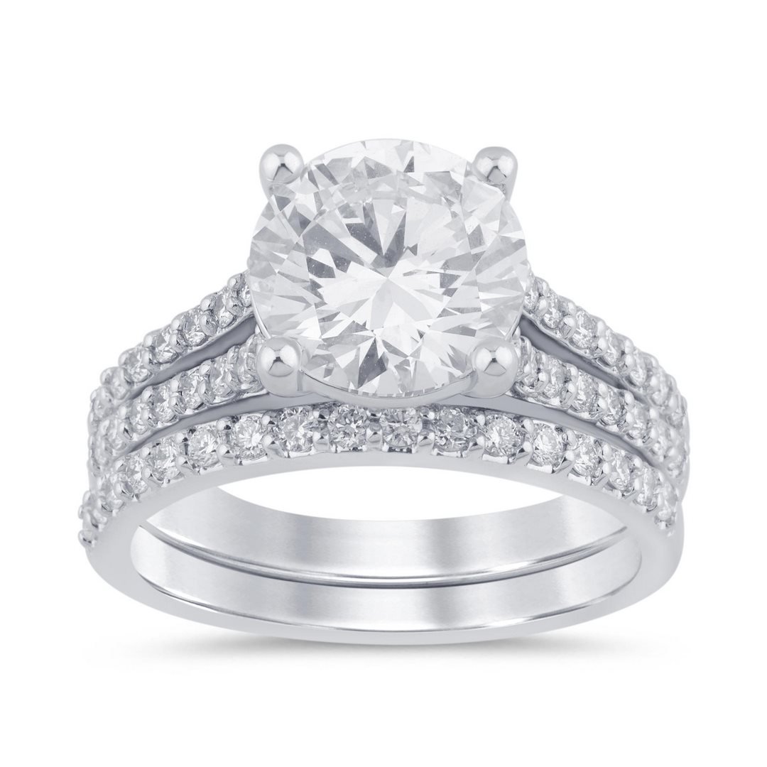 LG - 14K 3.76CT D-BRIDAL SET RDS CERTIFIED CNTR 3.02CT