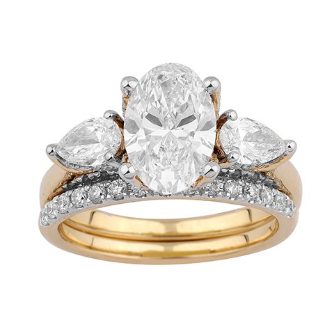 LG - 14K 3.61CT D-BRIDAL SET OVL/PER/RDS GSI CERTIFIED OVL 2.06CT