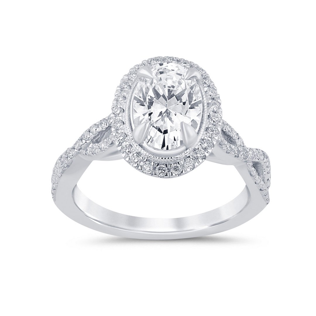 LG - 14K 1.91CT D-RING LDS OVL/RDS "CERTIFIED" OVL 1.51CT
