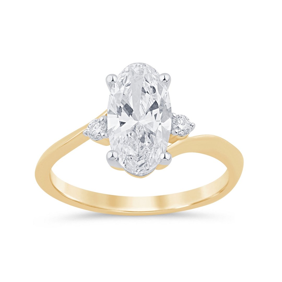 LG - 14K 1.66CT D-RING LDS EOVL/RDS "CERTIFIED" ELONGATED OVAL 1.58CT