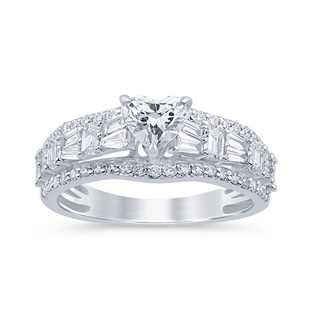 LG - 14K 1.44CT D-RING LDS EME/SBAG/TPR/RDS "CERTIFIED" HRT CNTR 0.51CT