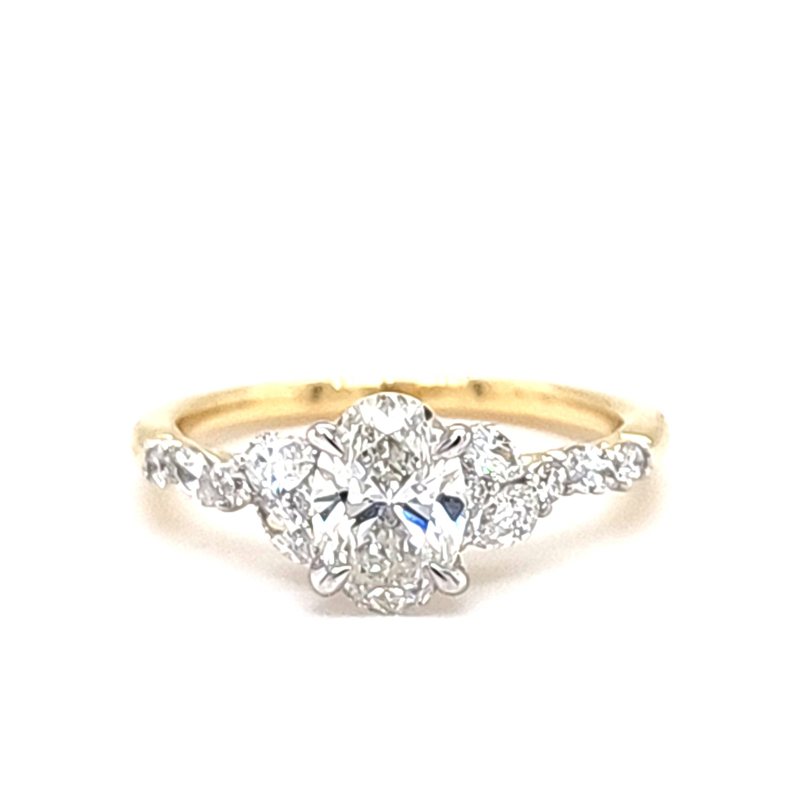 LG - 14K 1.46CT D-RING LDS OVL/MARQ/PER/RDS "CERTIFIED" OVL 1.02CT