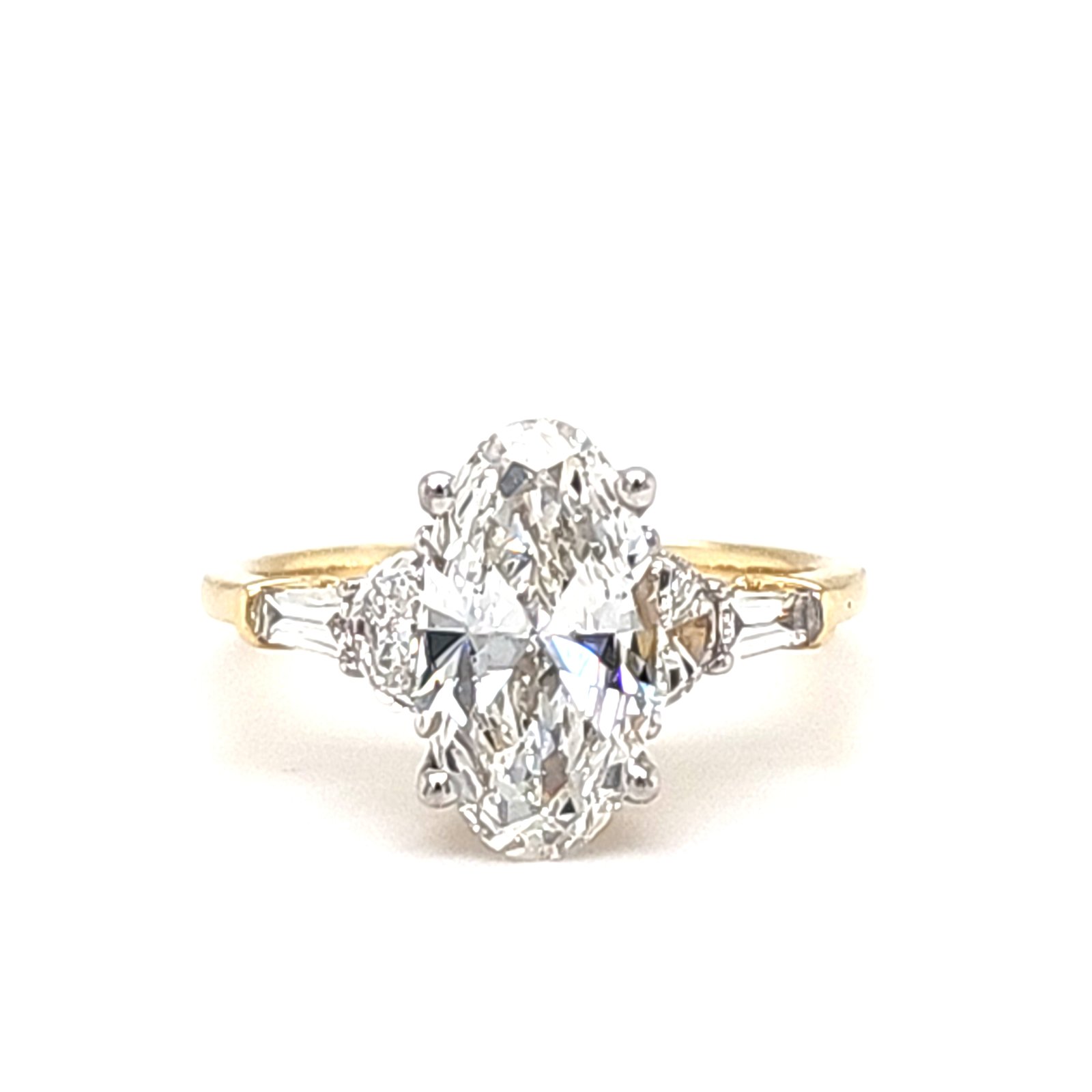 LG - 14K 2.24CT D-RING LDS HMC/TPR "CERTIFIED" ELONGATED OVL 1.78CT