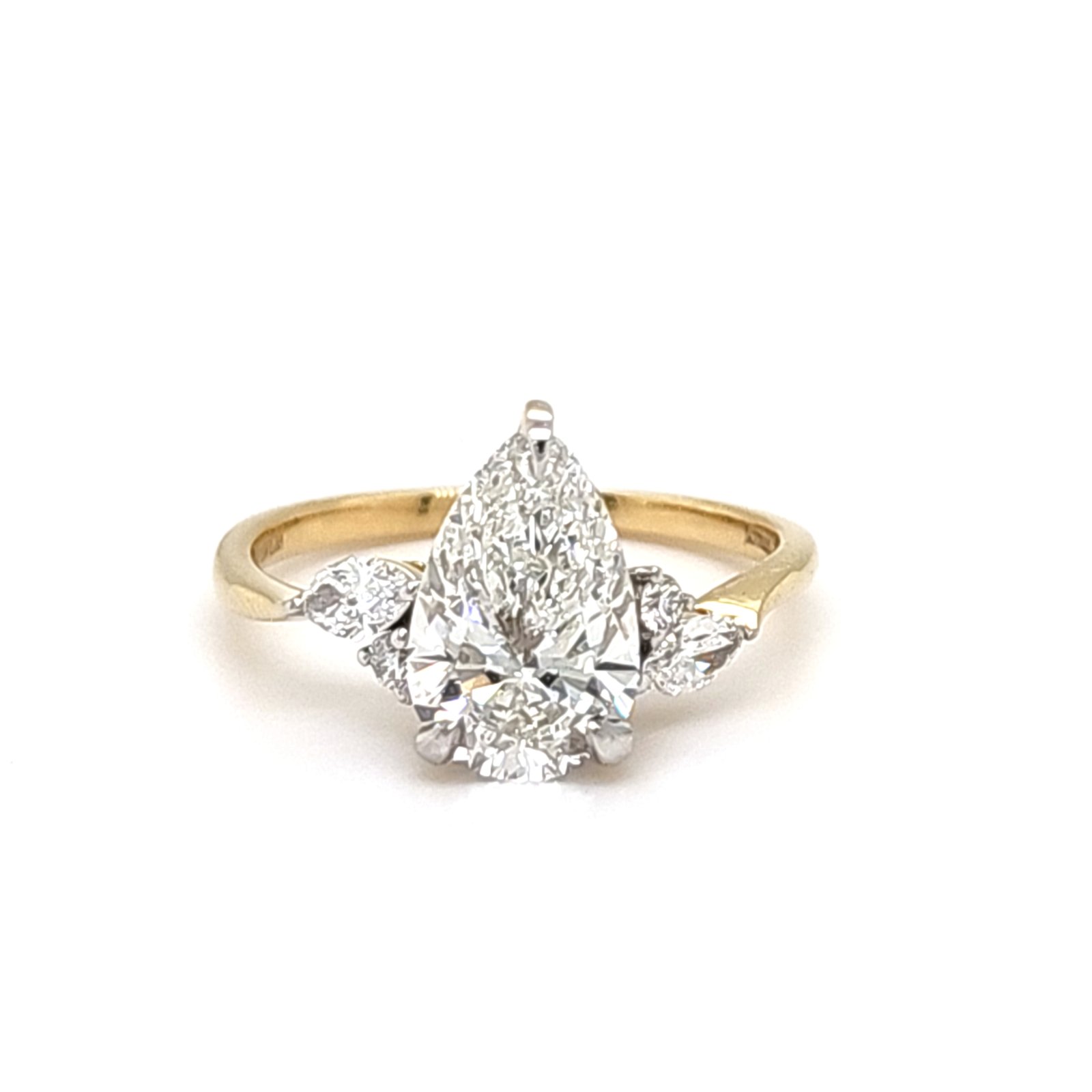 LG - 14K 2.43CT D-RING LDS MARQ/PER/RDS "CERTIFIED" PRONG PEAR 2.07CT