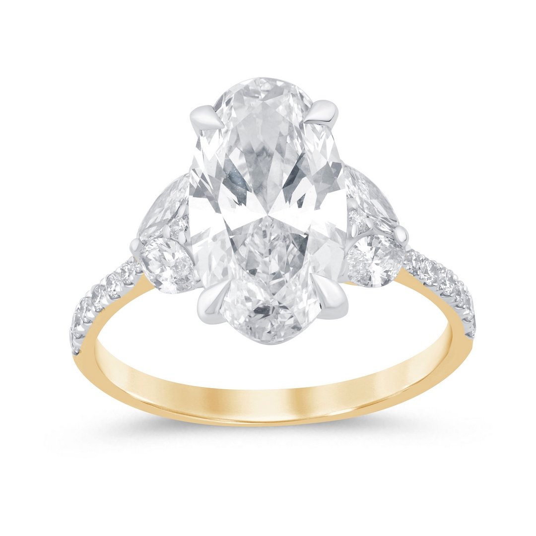 LG - 14K 3.67CT D-RING LDS EOVL/MARQ/RDS "CERTIFIED" PRONG ELONGATED CNTR OVAL 3.07CT