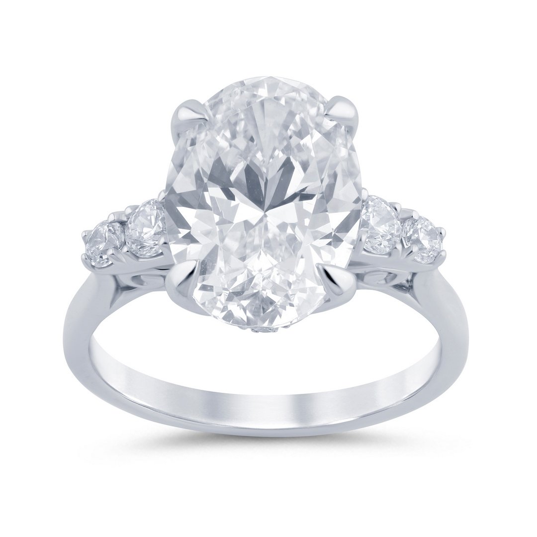 LG - 14K 4.94CT D-RING LDS OVL/RDS "CERTIFIED" PRONG OVL 4.51CT