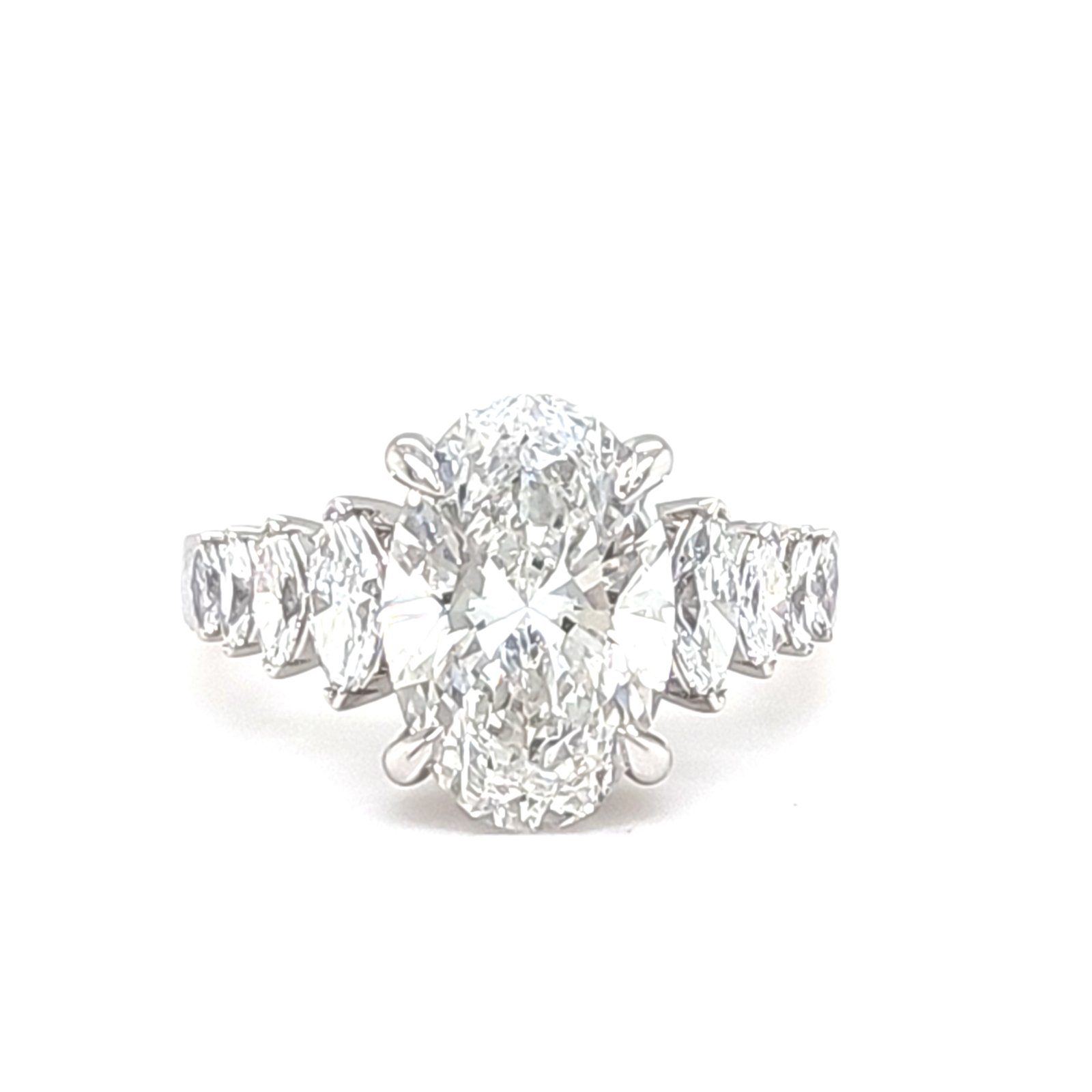 LG - 14K 4.26CT D-RING LDS OVL/MARQ "CERTIFIED" PRONG OVL 3.50CT