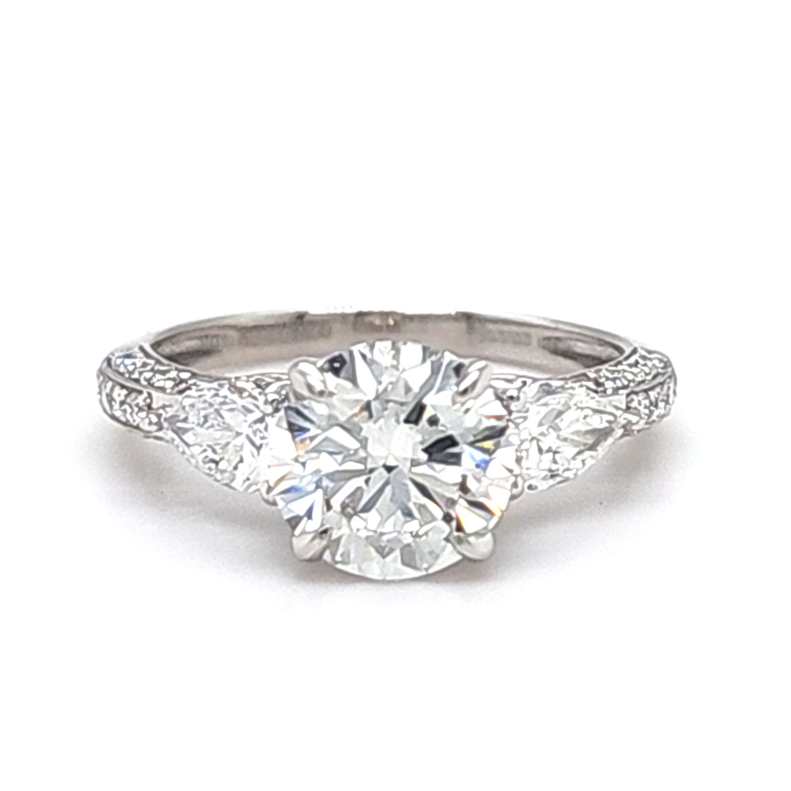 LG - 14K 4.17CT D-RING LDS PER/RDS "CERTIFIED" PRONG SETTING CNTR 3.00CT